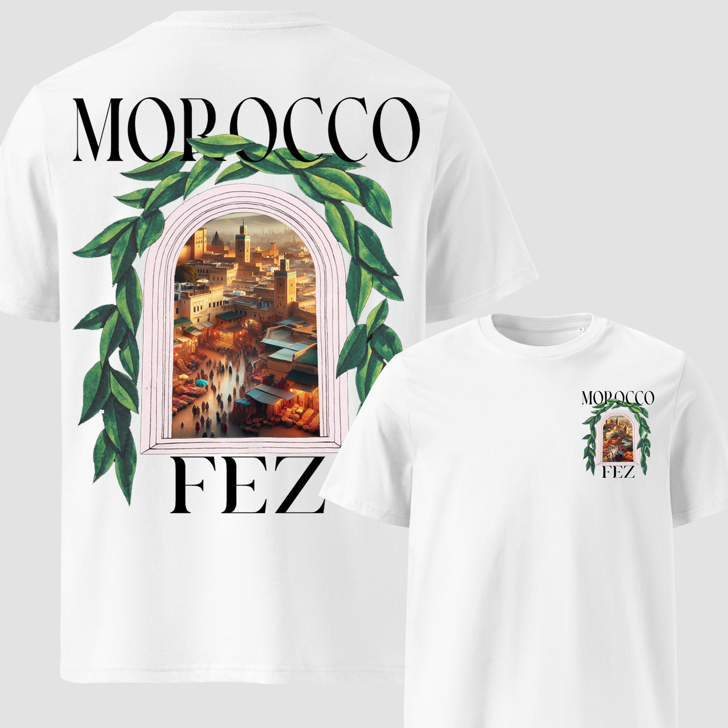 All Moroccan Cities White t-shirt Oversize