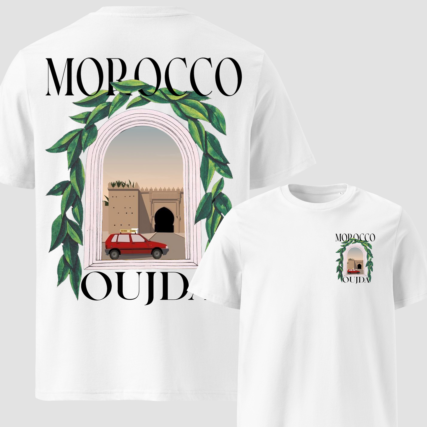 All Moroccan Cities White t-shirt Oversize