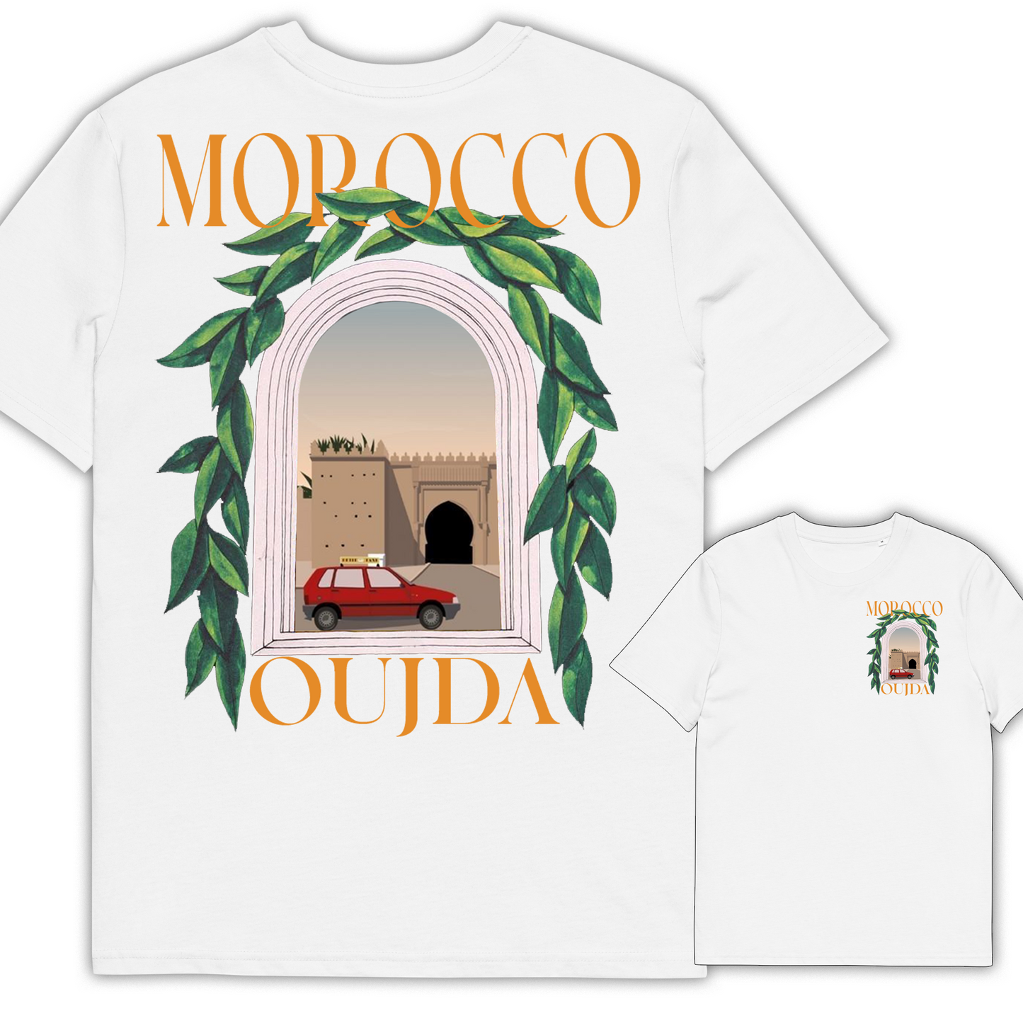 All Moroccan Cities White t-shirt Oversize