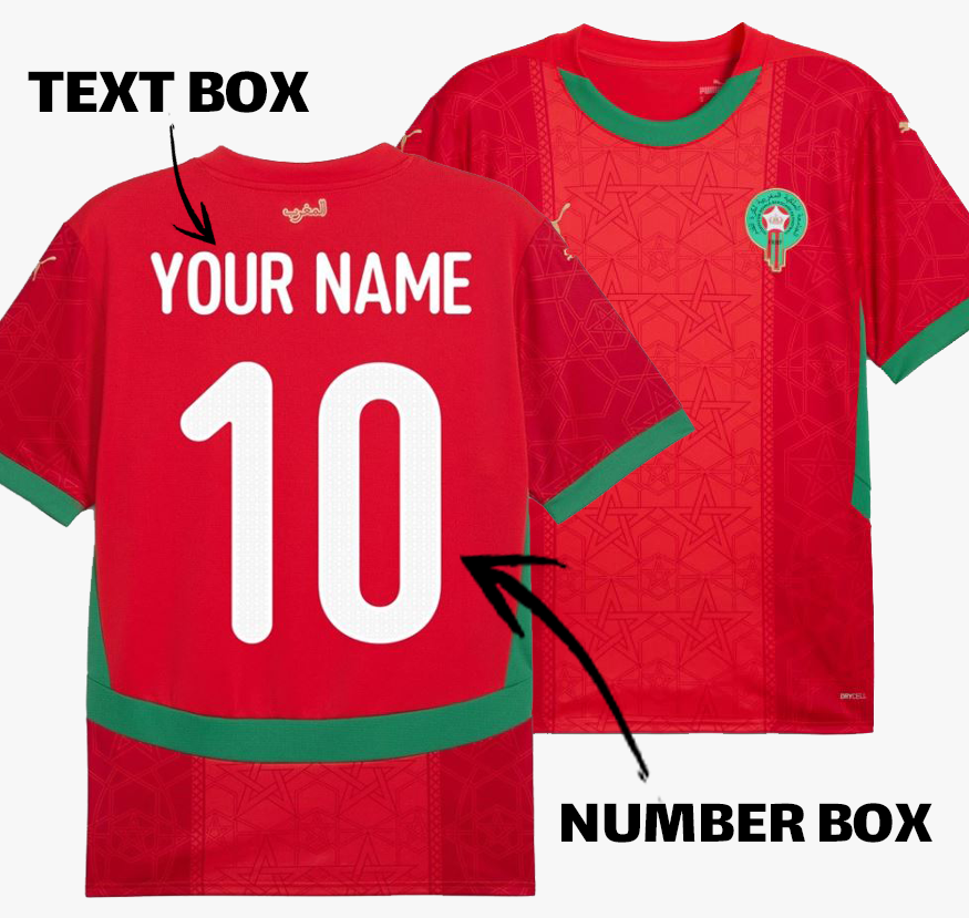 Marokkanisches Fußball-T-Shirt 22-23 {für Männer und Frauen} rot