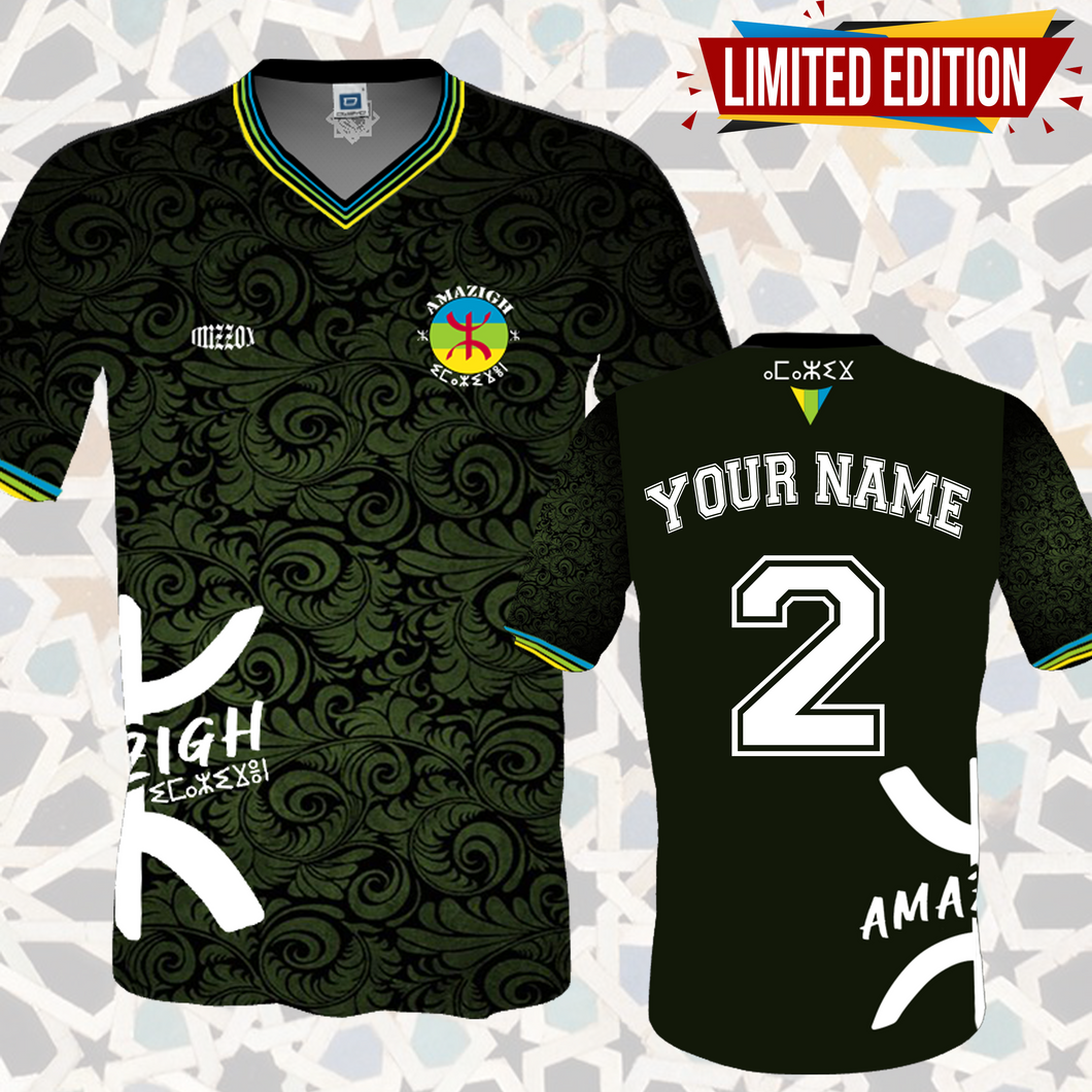 T-shirt football Amazigh Noir { pour homme & femme } COLLECTION 002 