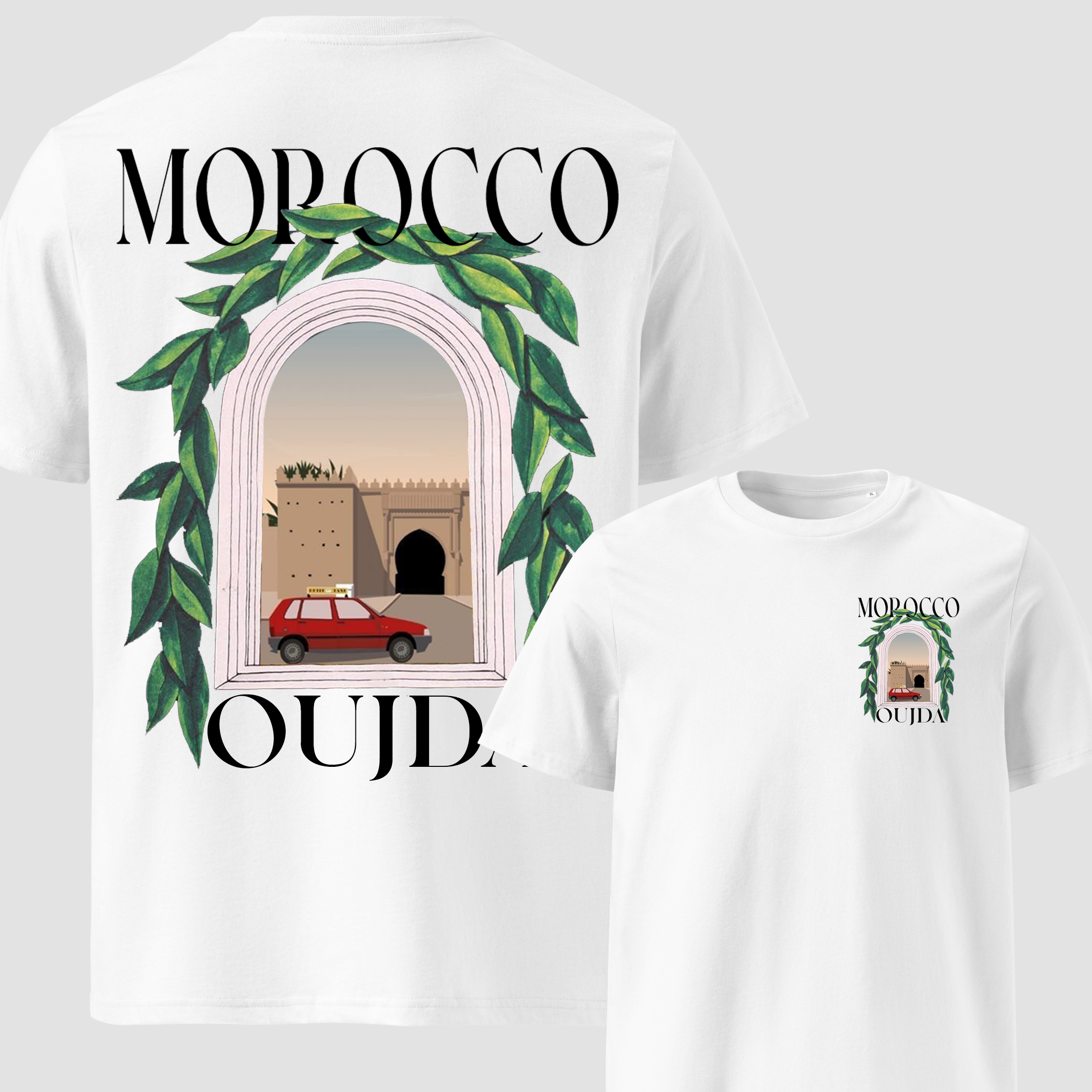 All Moroccan Cities White t-shirt Oversize