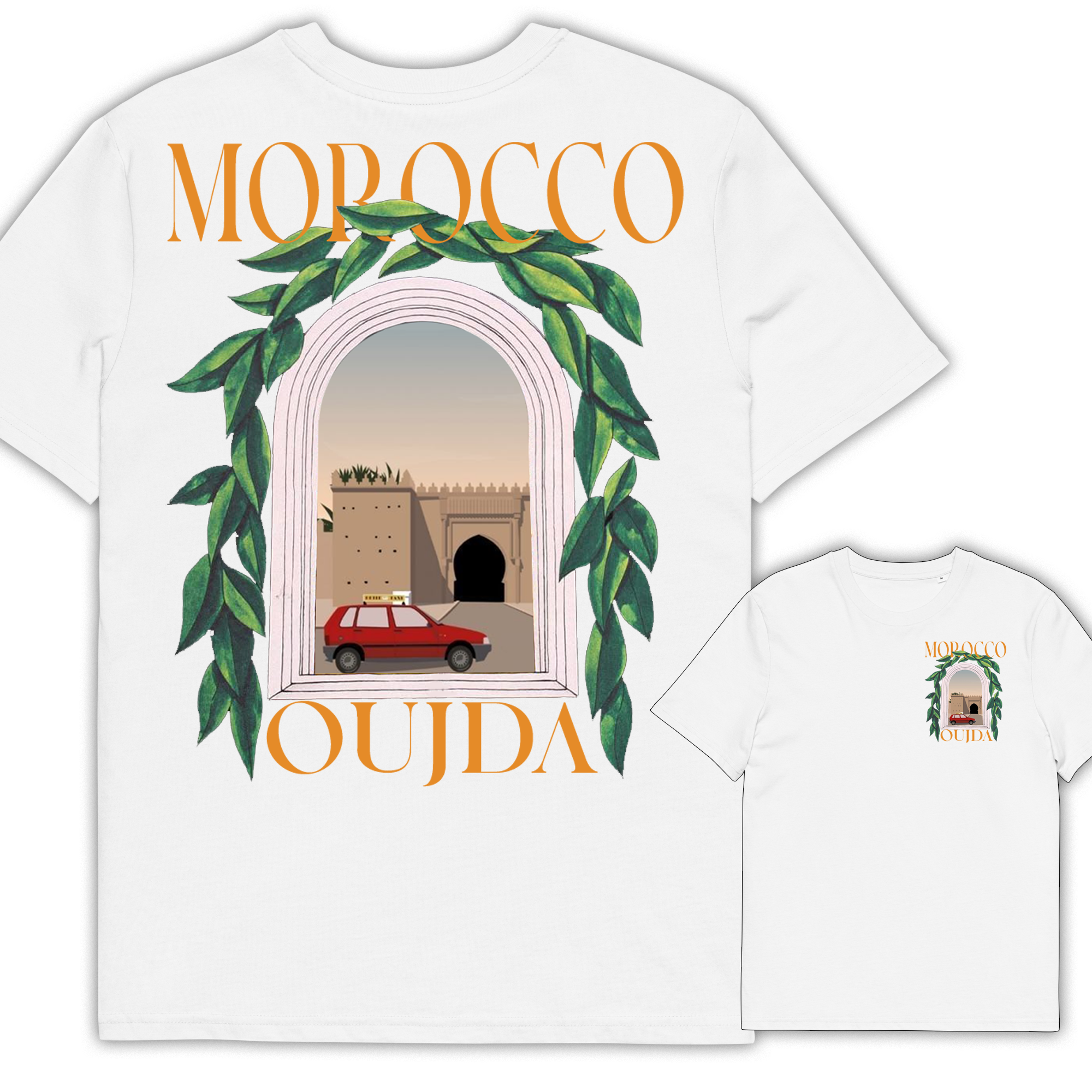 All Moroccan Cities White t-shirt Oversize