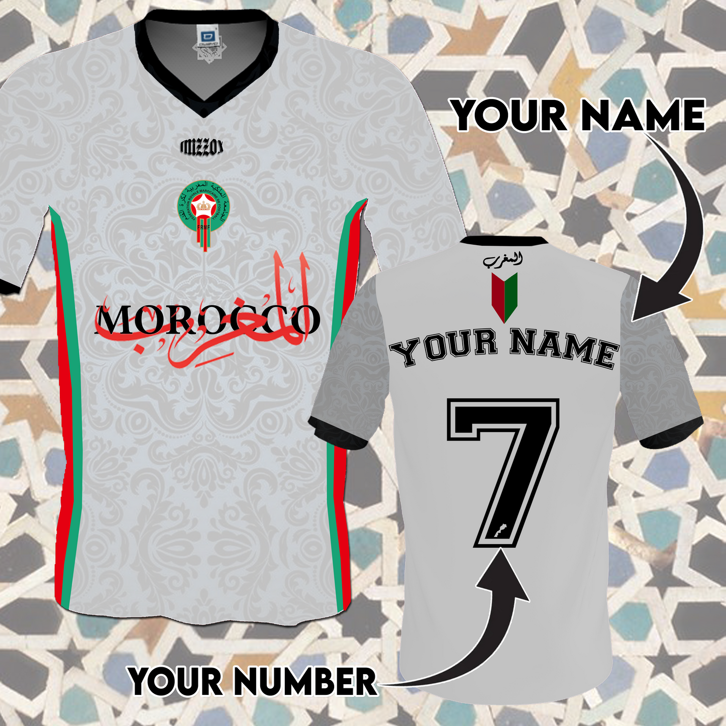 Moroccan football T-shirt 2024  { Luxury Style } White 002