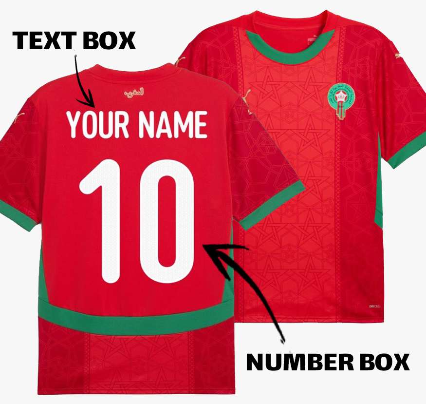 Moroccan new football t-shirt 2025 { for men & women } red