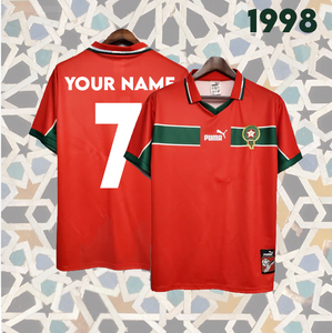 KLASSISCH | Marokkanisches Fußball-T-Shirt 1998 ~ rot