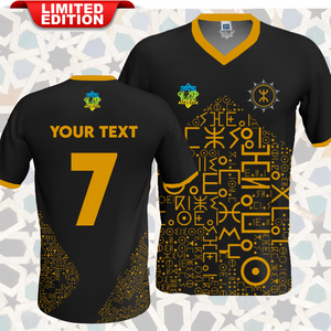 Amazigh Fußball-T-Shirt Schwarz {für Männer und Frauen} KOLLEKTION 002 