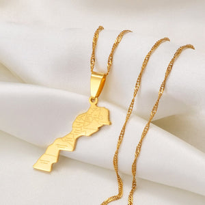 Moroccan map necklace